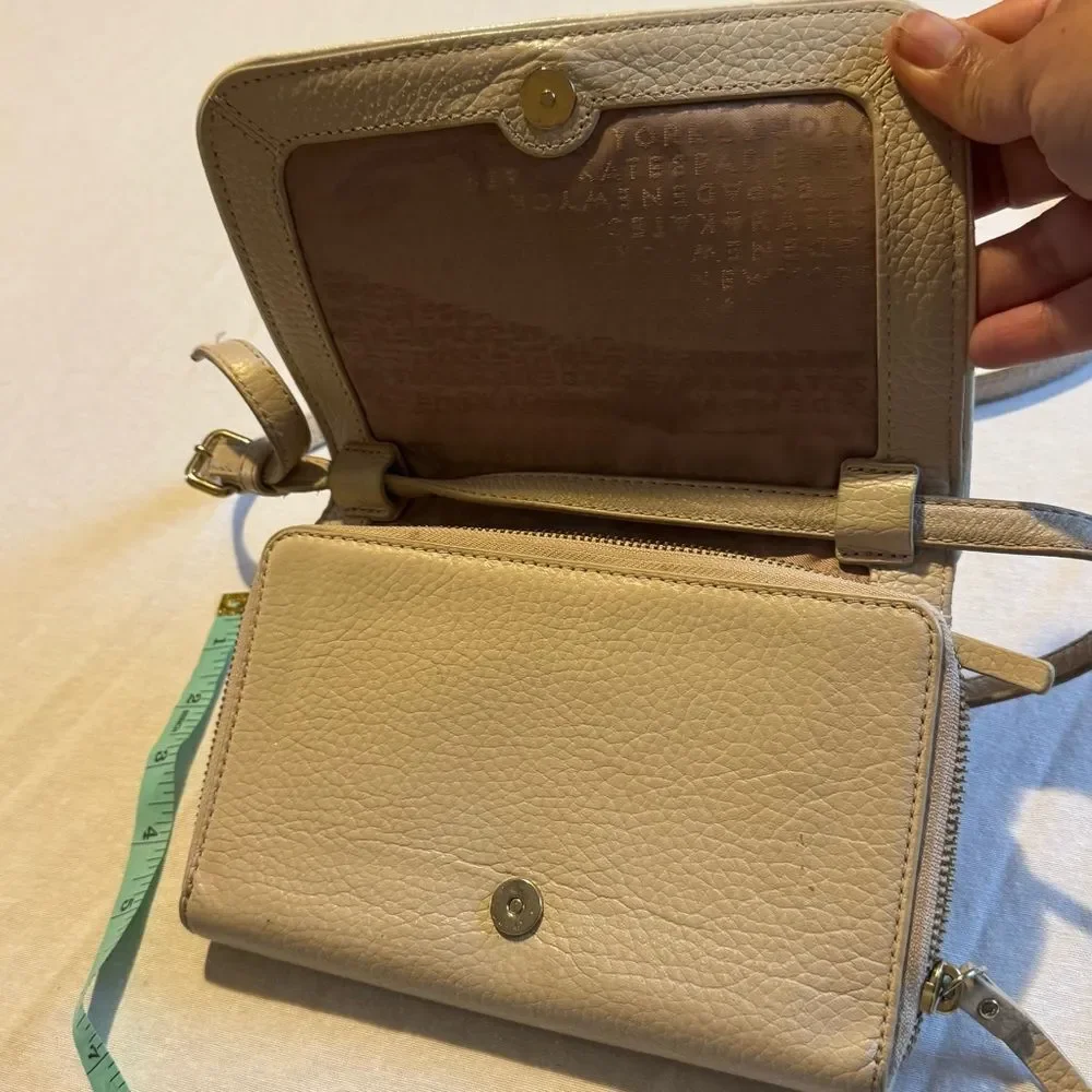 Kate Spade Chester Street Avie‎ Tassel Flap Close Zip-Around Crossbody Bag Cream